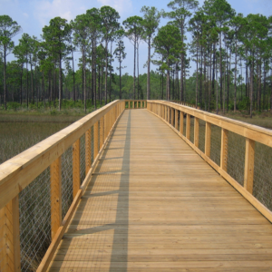 Feature project photo - Marshland Wood Walkway with Cable Railing