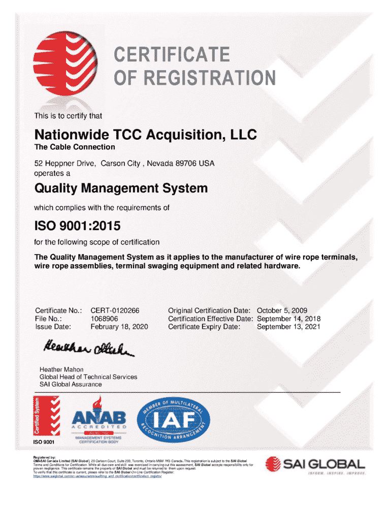 certificate of registration iso 9001:2015