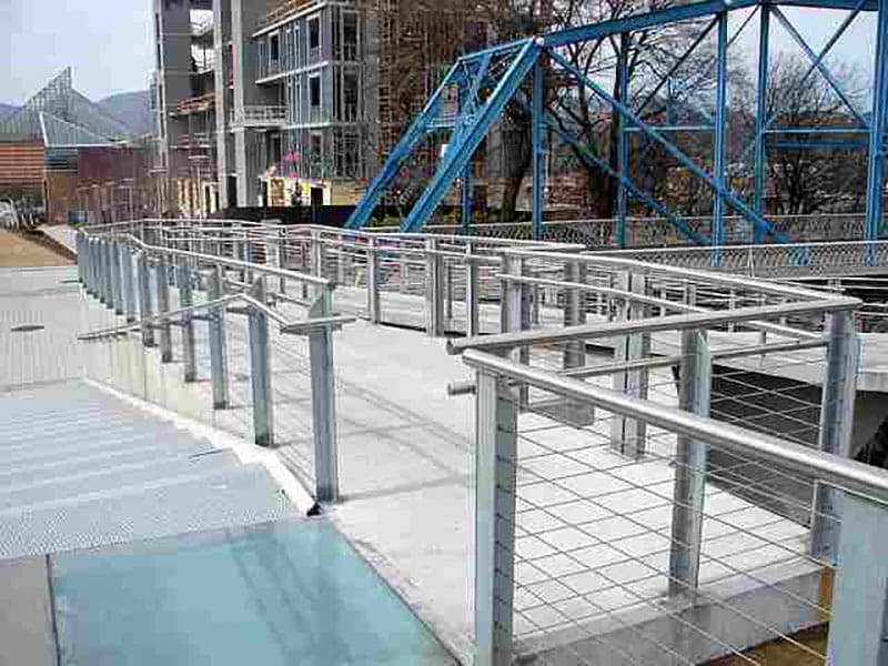 stainless-steel metal railing