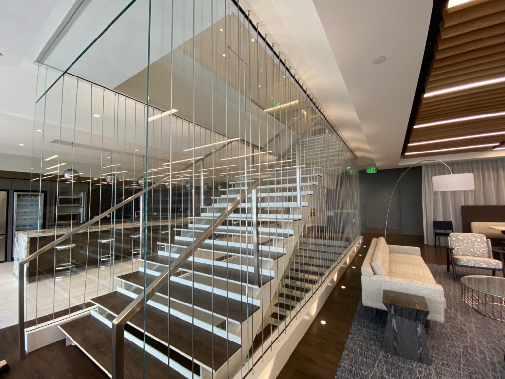 cable railings for the interconnected stair system